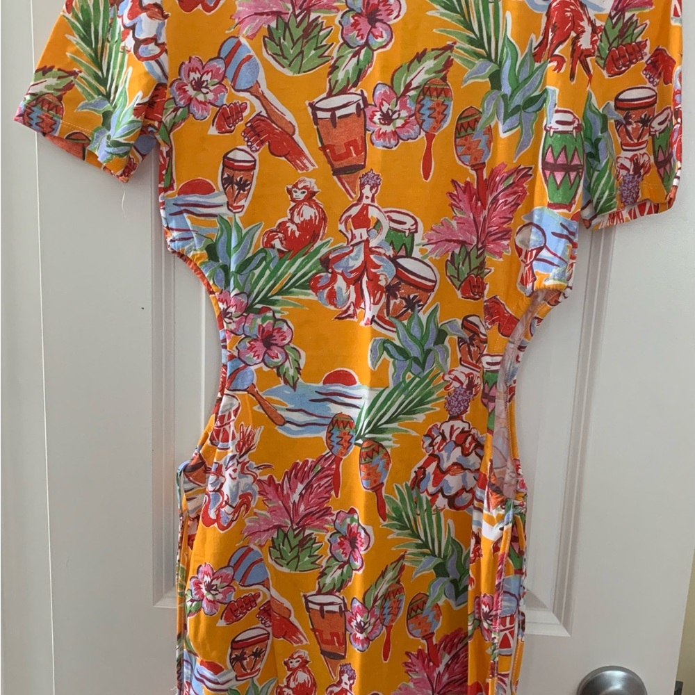 Zara Orange, Pink and Purple Resort Wear Bodycon Dress